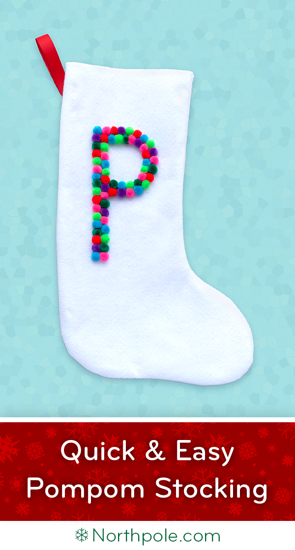 Merry & Bright Pompom Stocking • Northpole.com Craft Cottage