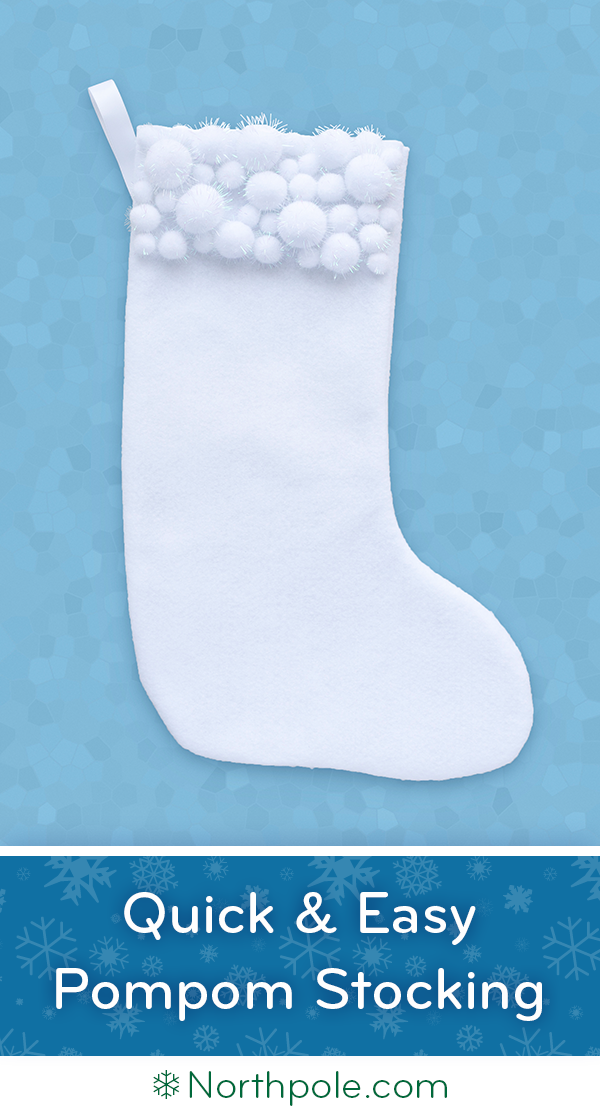 Merry & Bright Pompom Stocking • Northpole.com Craft Cottage