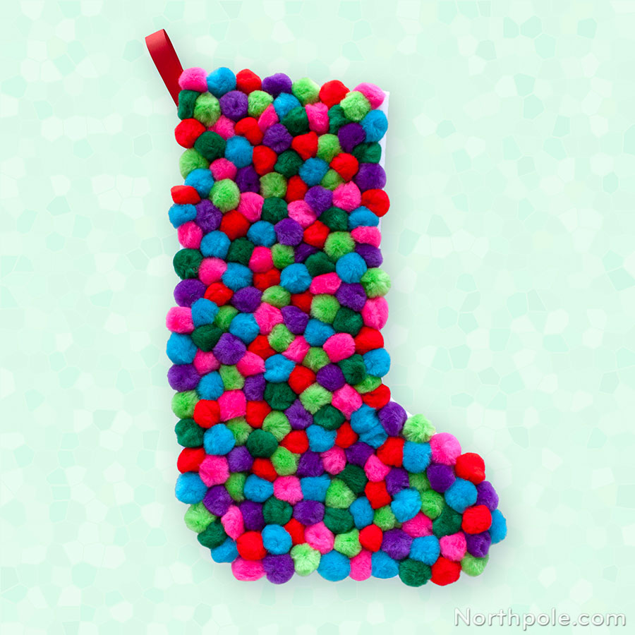 Merry & Bright Pompom Stocking