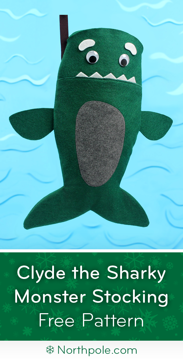 Clyde the Sharky Monster Stocking • Northpole.com Craft Cottage