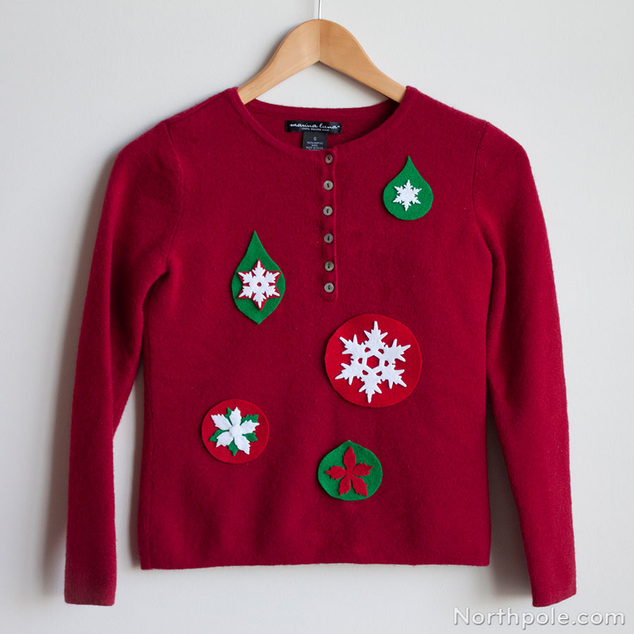 Layered Ornaments Sweater DIY ornament stickers that’ll turn any sweater into a tacky Christmas sweater.