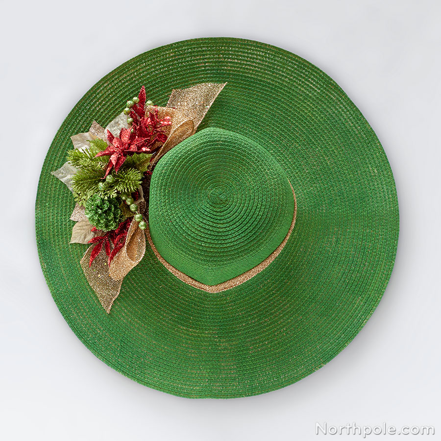Ugly Christmas in July Hat: Glittery Greenery