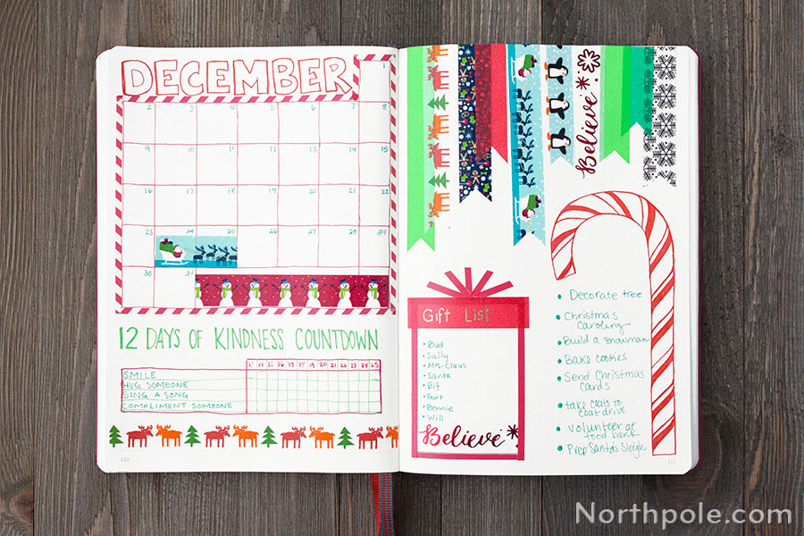 10 Ways to Washi Your Holidays: Decorate Your Bullet Journal