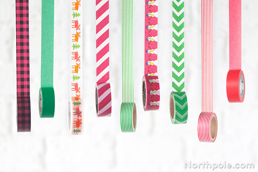 Holiday Candy Cane and Floral Washi, Planner Tapes