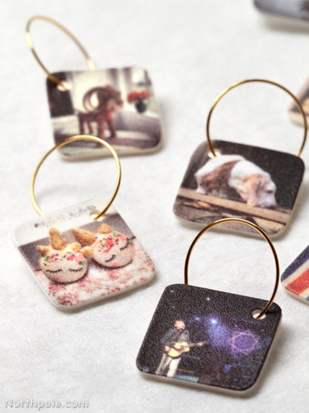 Instagram Memories Wine Charms � Made from shrink plastic � Great for holiday parties!