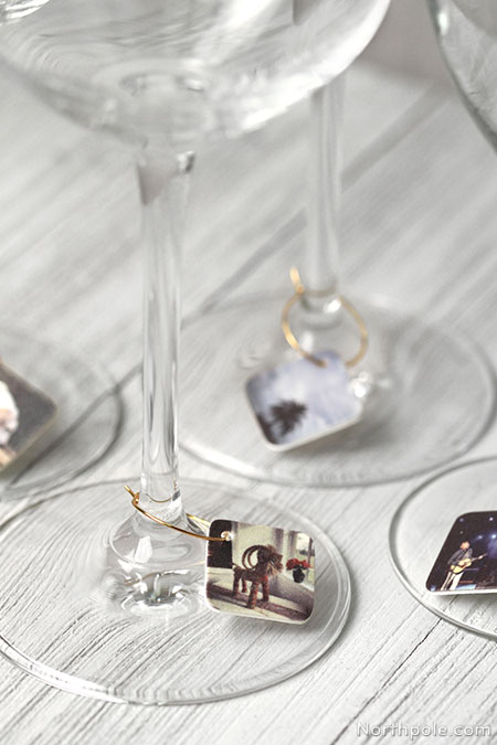 Instagram Memories Wine Charms � Made from shrink plastic � Great for holiday parties!