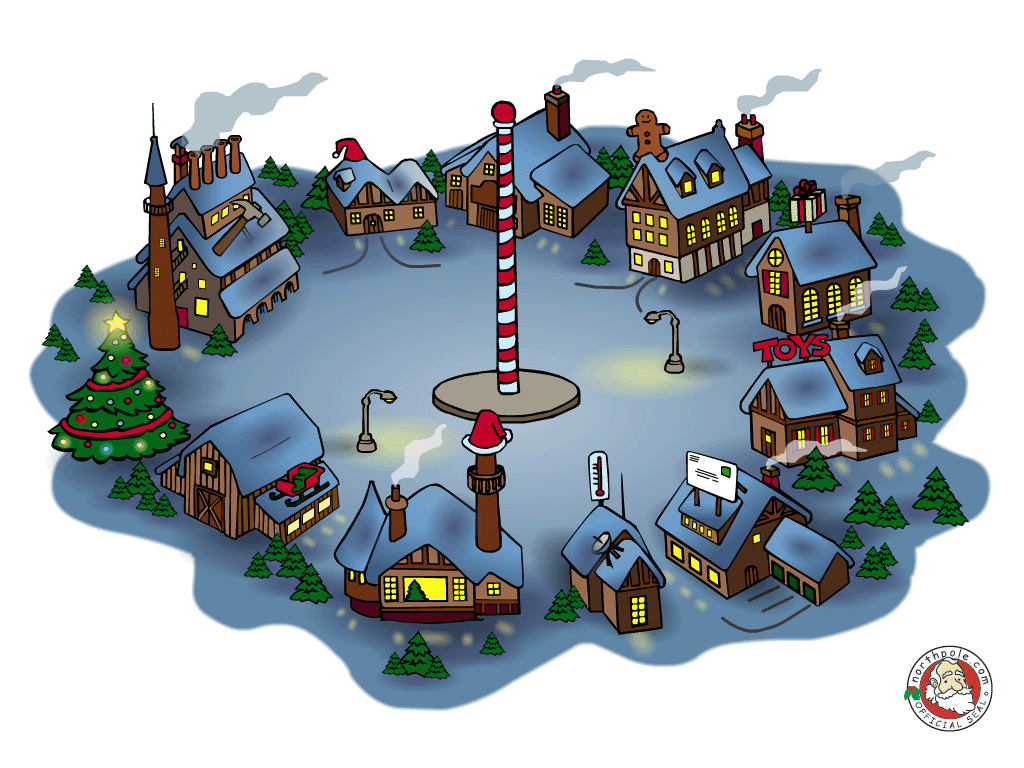 santa's village clipart - photo #7