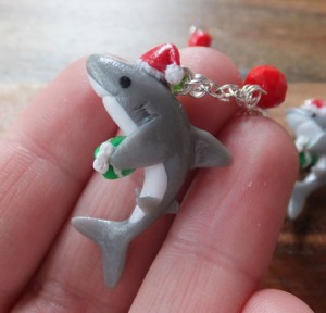 Santa Shark Charm