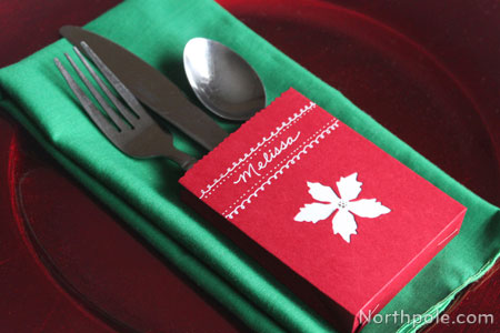 Poinsettia Place Cards